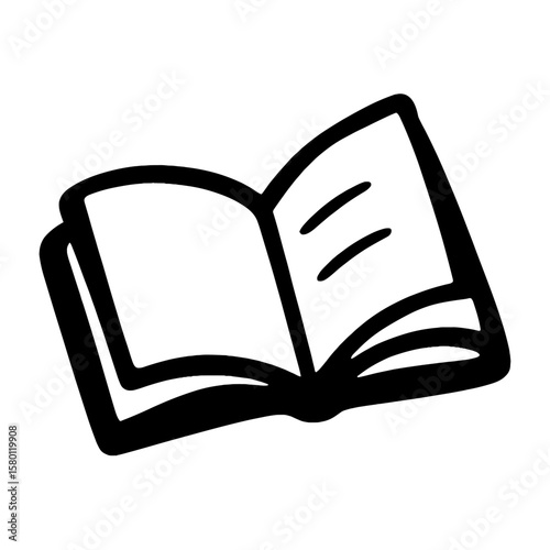 Minimalist open book illustration vector
