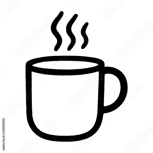 Simple steaming coffee cup illustration vector