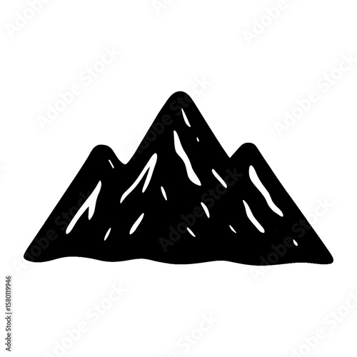 Minimalist mountain line art vector