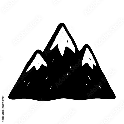 Minimalist mountain peak illustration vector
