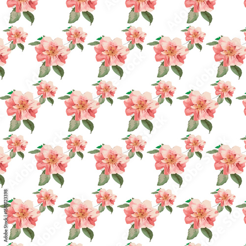 seamless pattern with pink flowers