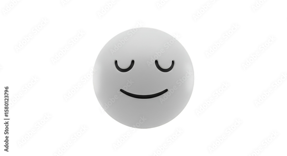 Fototapeta premium 3d Illustration of Sleeping Emoji Happy Face Cartoon Expression