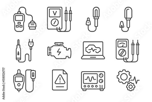 Diagnostic tools and icons for automotive and electrical systems