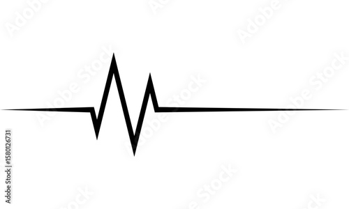 Black line heart pulse heartbeat cardiograph ECG medical icon vector design