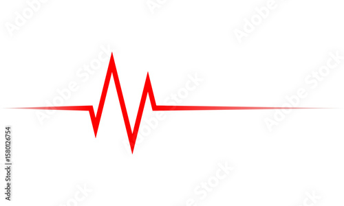 Red line heart pulse heartbeat cardiograph ECG medical icon vector design
