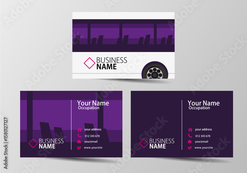Bus business card. visiting card template two sides

