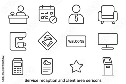 Reception and client area icons in gray theme