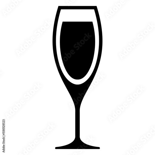 Icono silueta de copa de champaña 