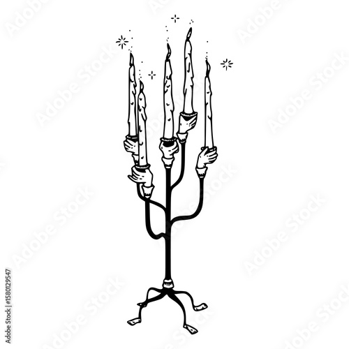 vintage candelabrum line artwork