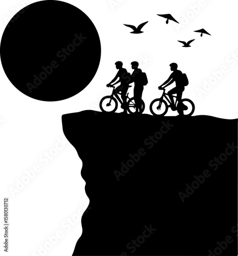 silhouette of a man riding a bike, bike, bicycle, silhouette, sport, vector, motorcycle, motocross, extreme, biker, cyclist, cycling, race, illustration, jump, ride, people, cycle, wheel, black, bmx, 
