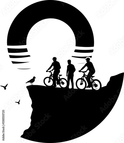 silhouette of a man riding a bike, bike, bicycle, silhouette, sport, vector, motorcycle, motocross, extreme, biker, cyclist, cycling, race, illustration, jump, ride, people, cycle, wheel, black, bmx, 