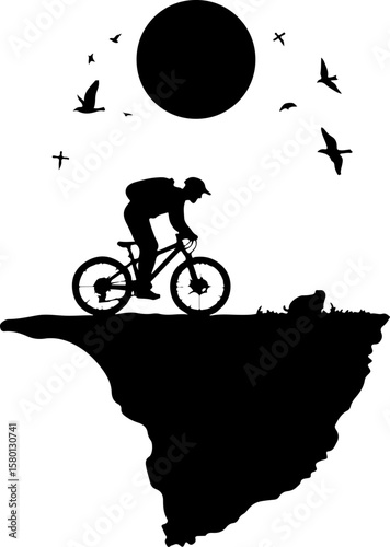 silhouette of a man riding a bike, bike, bicycle, silhouette, sport, vector, motorcycle, motocross, extreme, biker, cyclist, cycling, race, illustration, jump, ride, people, cycle, wheel, black, bmx, 