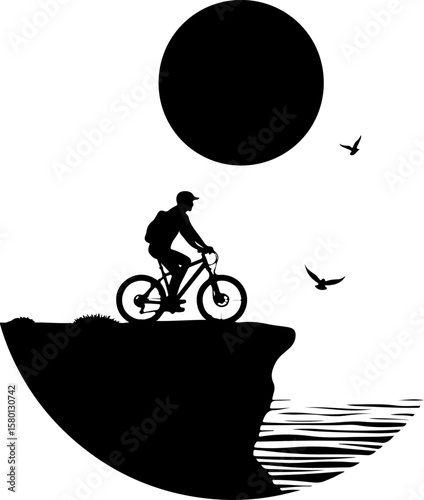 silhouette of a man riding a bike, bike, bicycle, silhouette, sport, vector, motorcycle, motocross, extreme, biker, cyclist, cycling, race, illustration, jump, ride, people, cycle, wheel, black, bmx, 