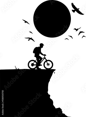 silhouette of a man riding a bike, bike, bicycle, silhouette, sport, vector, motorcycle, motocross, extreme, biker, cyclist, cycling, race, illustration, jump, ride, people, cycle, wheel, black, bmx, 