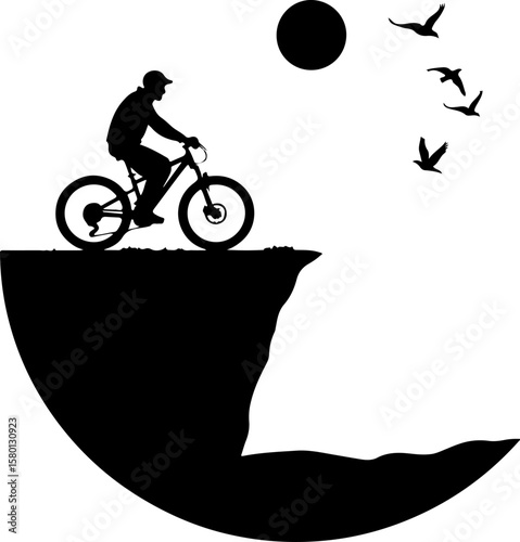 silhouette of a man riding a bike, bike, bicycle, silhouette, sport, vector, motorcycle, motocross, extreme, biker, cyclist, cycling, race, illustration, jump, ride, people, cycle, wheel, black, bmx, 