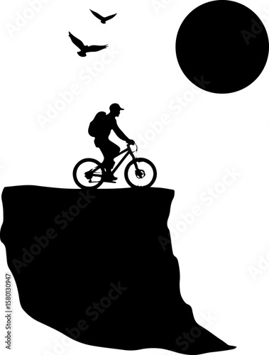 silhouette of a cyclist on a bicycle, bike, bicycle, silhouette, sport, cycling, biker, cyclist, vector, cycle, illustration, ride, mountain, biking, people, boy, woman, race, black, recreation, sky, 