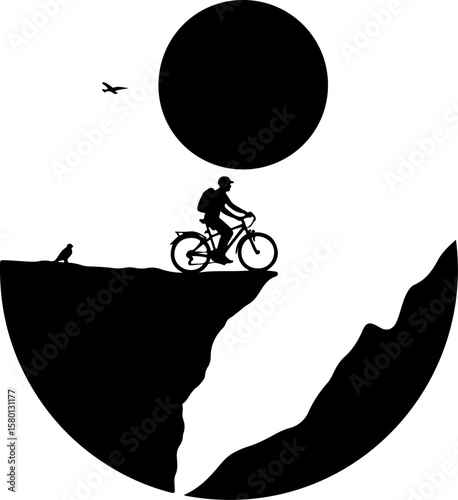 silhouette of a man riding a bike, bike, bicycle, silhouette, sport, vector, extreme, bmx, illustration, biker, cycling, jump, motocross, cyclist, people, black, motorcycle, mountain, race, boy, cycle
