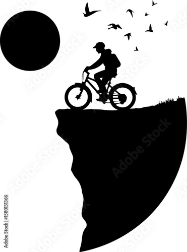 silhouette of a man riding a bike, bike, bicycle, silhouette, sport, vector, motorcycle, motocross, extreme, biker, cyclist, cycling, race, illustration, jump, ride, people, cycle, wheel, black, bmx, 