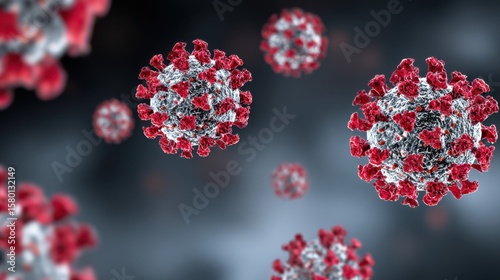 Microscopic view of the sars cov 2 virus particles causing covid 19 disease