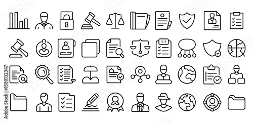 Corporate and risk management icon set vector illustration