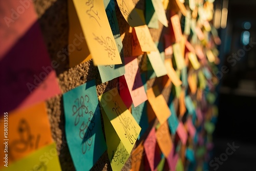 Viral Idea Spread Visualization Through Colorful Note Collection