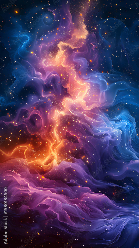 Obraz premium colorful cosmic nebula swirling through outer space starscape