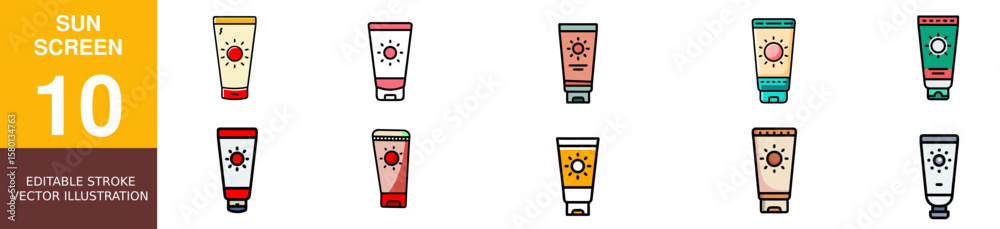 Obraz premium Sunscreen Tube Icon Vector