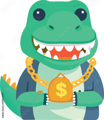 vector art of hype dinosaur avatar