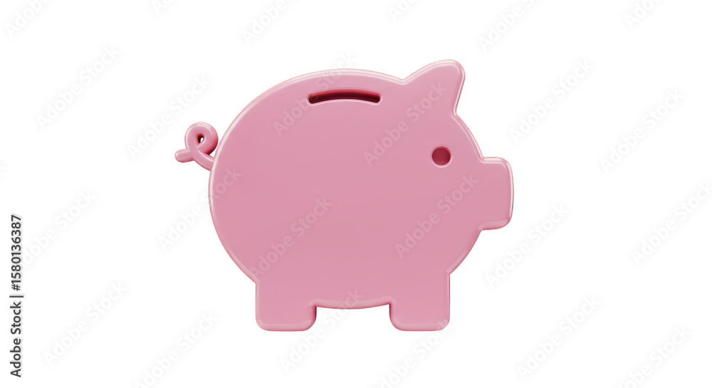 Obraz premium 3d Pink Piggy Bank Saving Money Concept Transparent Background