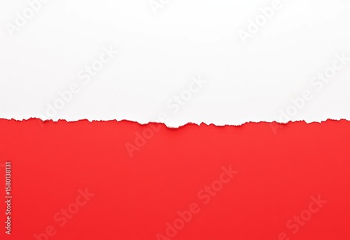 Wallpaper Mural Torn red cardboard, ragged edges, white background, backdrop, material Torontodigital.ca