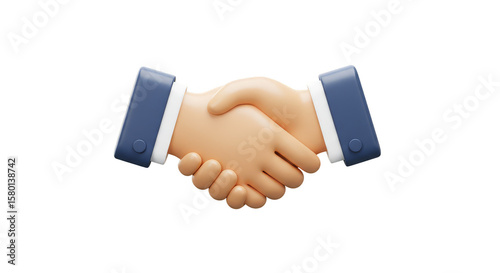 3D Render Handshake Agreement Business Deal Success Partnership PNG
