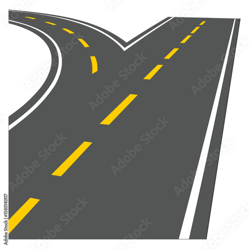 Vector Graphic of Road with Yellow Lines