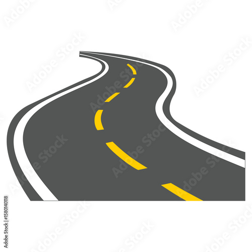 Vector Graphic of Road with Yellow Lines