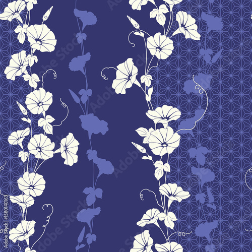 Beautiful Japanese style floral seamless pattern,
