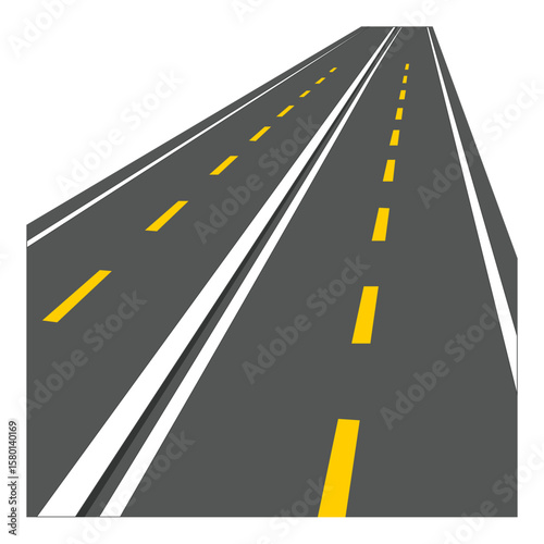 Vector Graphic of Road with Yellow Lines