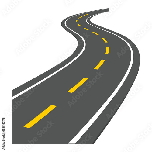 Vector Graphic of Road with Yellow Lines