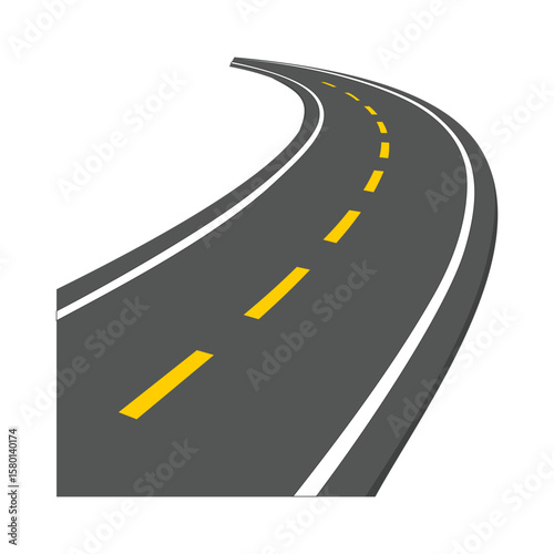 Vector Graphic of Road with Yellow Lines
