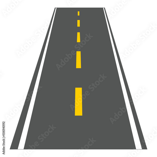 Vector Graphic of Road with Yellow Lines