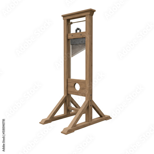 3D Render Isolated Guillotine Against Transparent Background Illustration