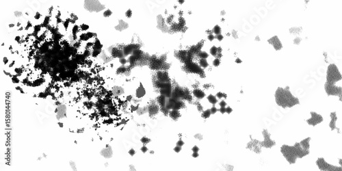 Black texture pattern grunge vintage wallpaper on white background. Paper Ash texture. Black ink textures splatter. Texture, metal, wall, it can be used as a background. Metal texture with scratches.