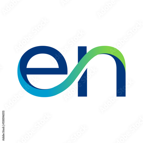 A modern lettermark logo featuring flowing 