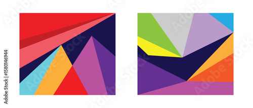 cover design, wall decoration with colorful geometric style