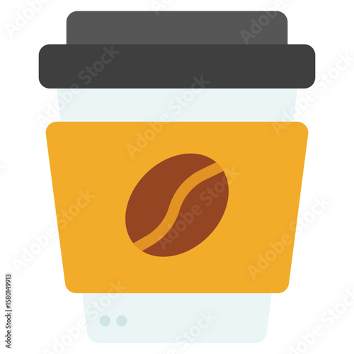 Coffee Icon in Flat Color Style Suitable for Web, Apps, Presentation, or Printable Meanings	