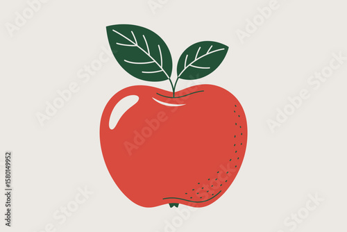 Vibrant Red Apple Illustration A Fresh and Juicy Design Element