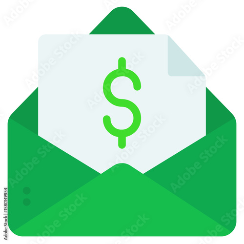 Email Icon in Flat Color Style Suitable for Web, Apps, Presentation, or Printable Meanings	