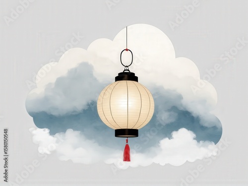  A solitary lantern inspired by the elegant motifs of ancient Korean hanbok