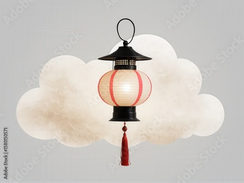  A solitary lantern inspired by the elegant motifs of ancient Korean hanbok