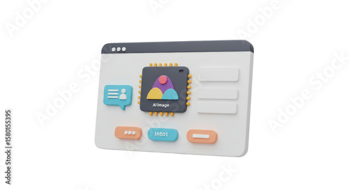 3D Web Window Computer Technology Interface Transparent PNG