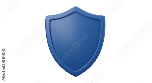 3d Shield in Blue Color Security Protection and Defence Isolated
