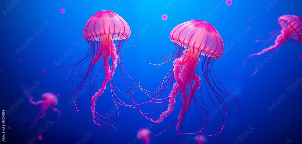 Obraz premium Elegant jellyfish silhouettes, perfect for artistic designs and decorations, silhouette, beautiful